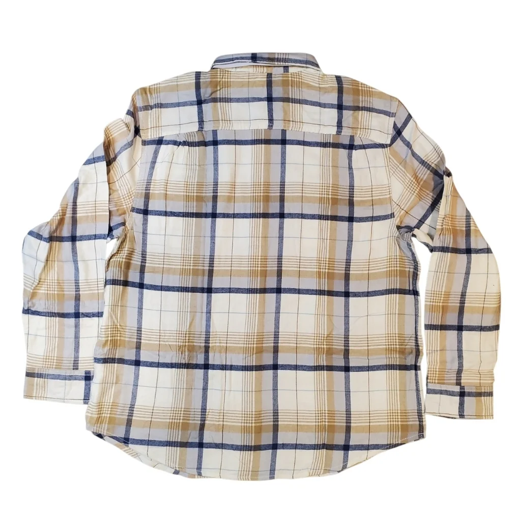 George Men's Long Sleeve Plaid Flannel Shirt Size XLarge